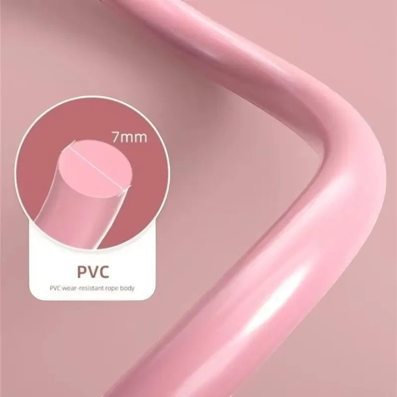 TBF Home fitness pink PVC cordless jump rope with 7mm thickness, ideal for speed and fitness training.