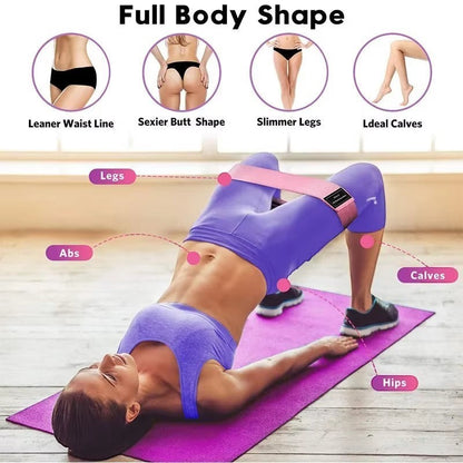 TBF Home fitness pink fabric resistance band for hip training and glute shaping, non-slip design.