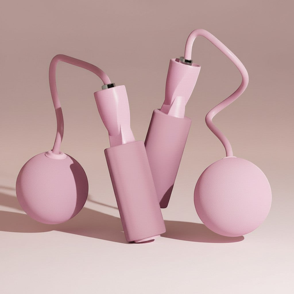 TBF Home fitness pink weighted jump rope with smooth rotation for cardio and strength training.