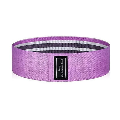 TBF Home fitness purple fabric resistance band with grey and white stripes, heavy resistance for hip training and glute workouts.