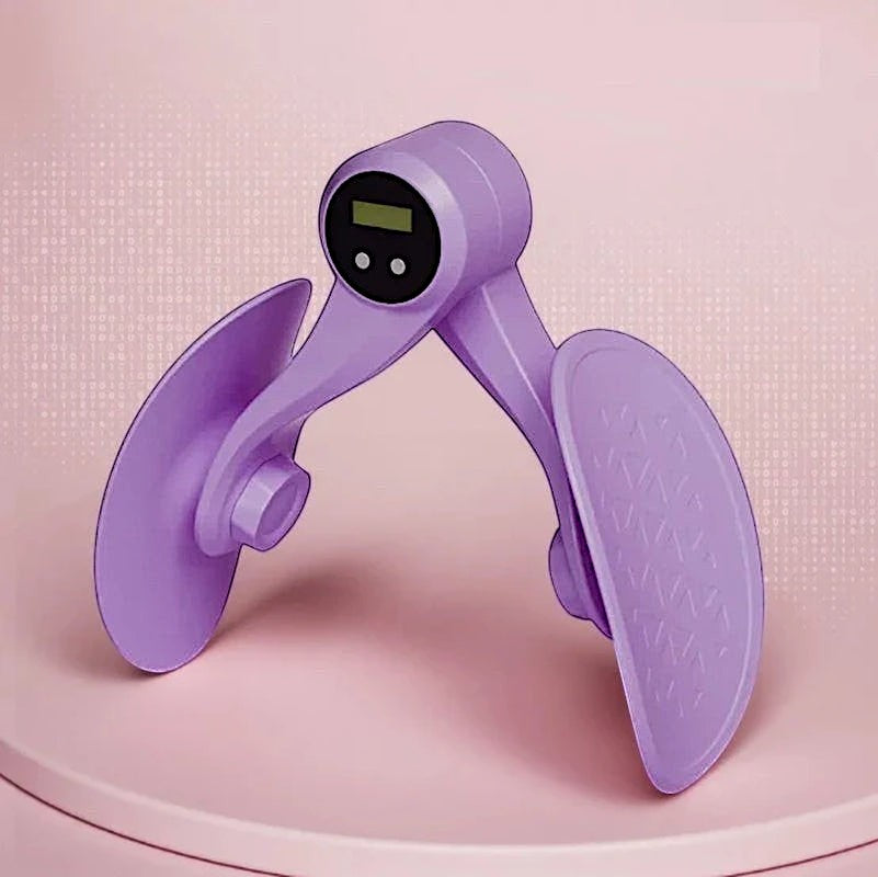 TBF Home fitness スマート太ももマスター、紫色の調整可能な骨盤・内ももエクササイザー、自動カウンター付き